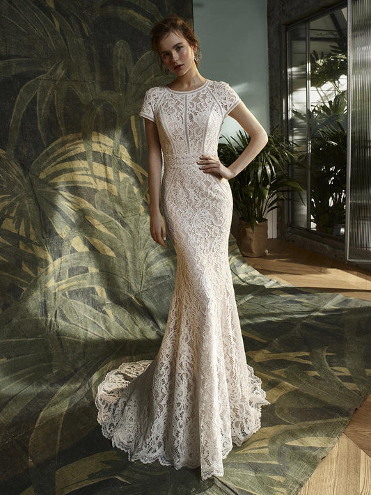 Dress 2817: Blue by Enzoani "Keaton" waist 28