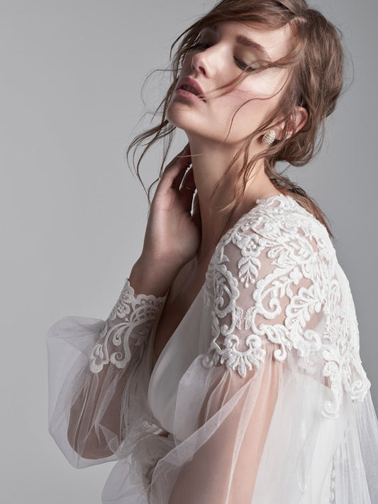 Maggie Sottero "Erin" Tulle Jacket/Train