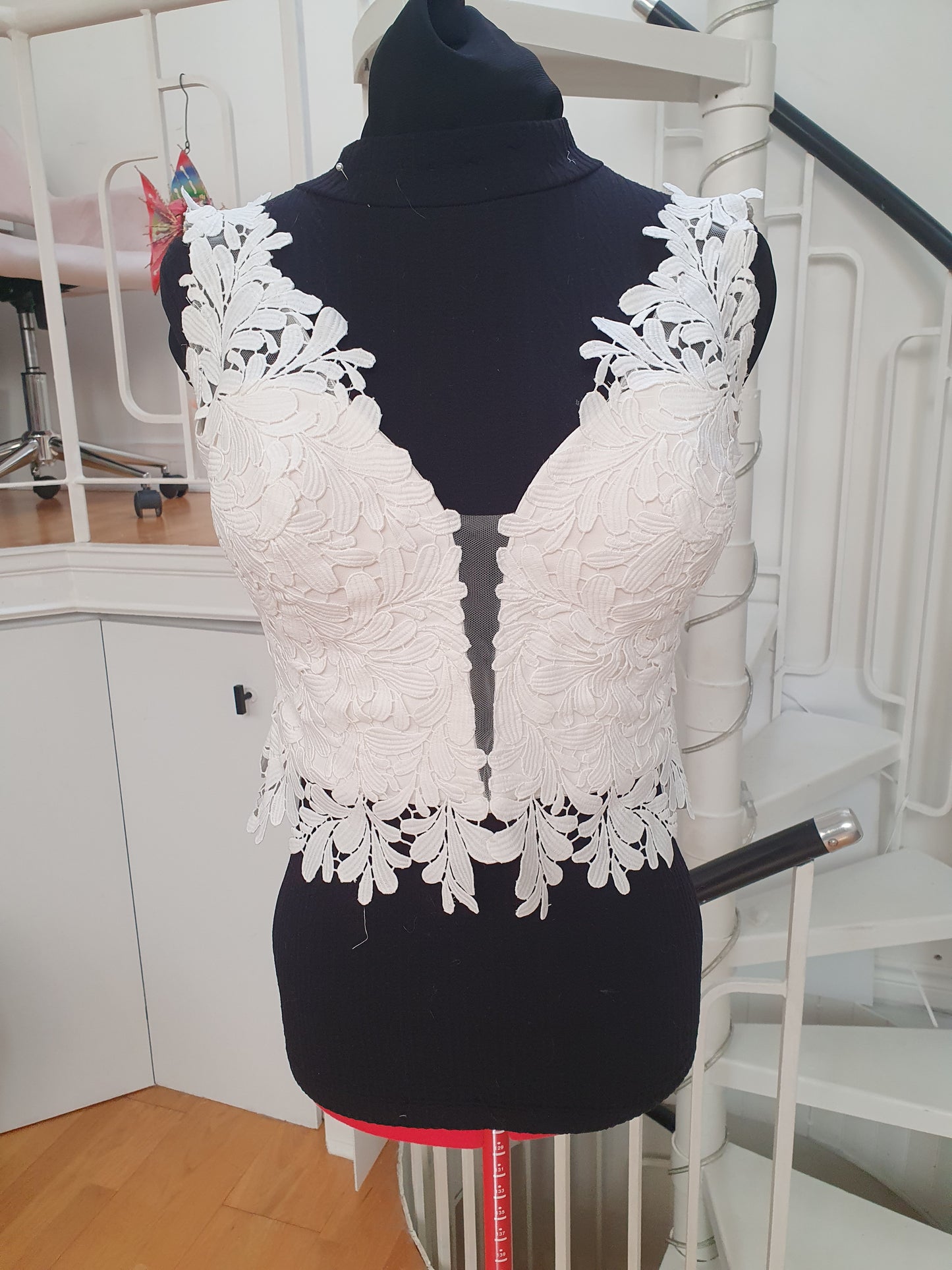Top 7: EcoChic Bridal/Mikaella lace with plunging V, adjustable 28-31