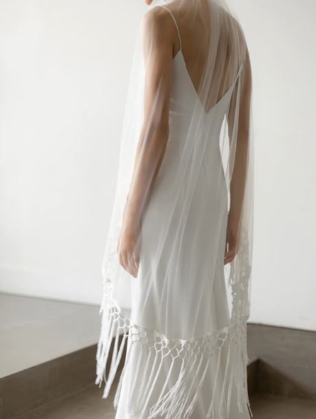 Veil 626: Davie & Chiyo "Pasiphae" fringe veil chapel