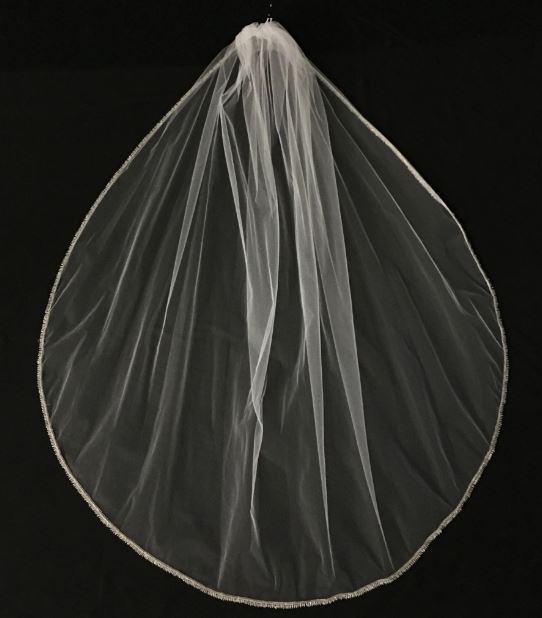 Veil V723: Rivini Beaded Fingertip veil