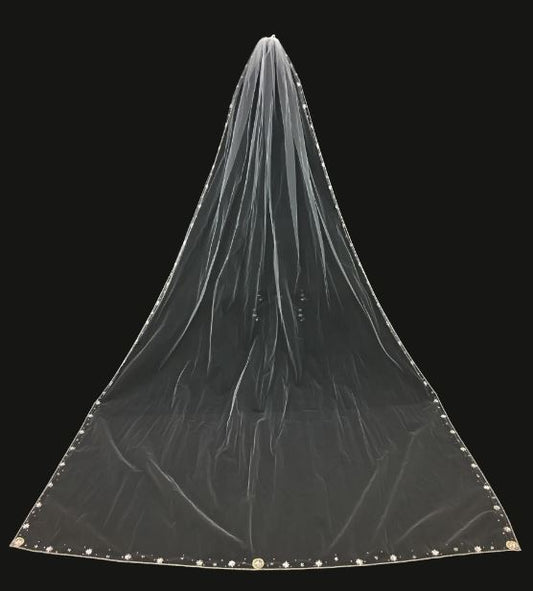 Veil V728: Rivini Beaded Cathedral veil