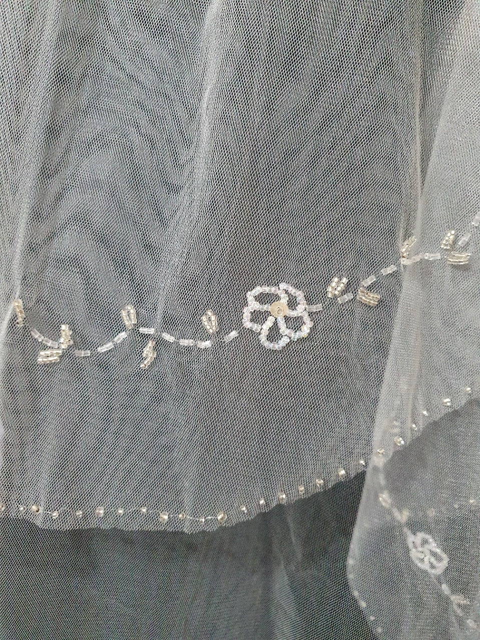 Veil 320misc: Fingertip beaded edge 2 tier