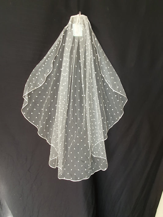 Veil 150b: Laura Jayne "India" fingertip length embroidered soft tulle