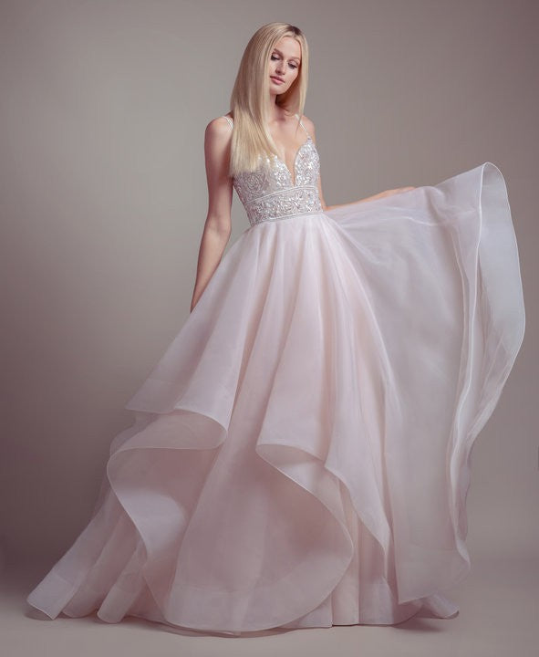 New Dress: 3037 Blush by Hayley Paige “Phoenix” Waist: 30