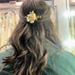 White and Gold Floral Hair Accessories