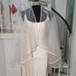 VC9: Silk organza veil cape with crystal details at neck and arm holes