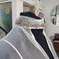 VC9: Silk organza veil cape with crystal details at neck and arm holes
