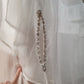 VC9: Silk organza veil cape with crystal details at neck and arm holes
