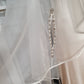VC9: Silk organza veil cape with crystal details at neck and arm holes