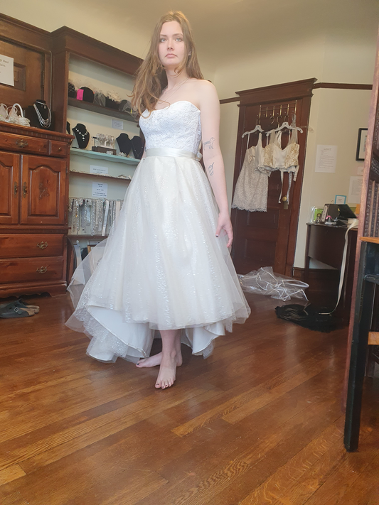 Dress 974: EcoChic Bridal "Allie" hi-low waist 28