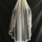 Veil 130lace a: Fingertip lace edge ivory/dark ivory