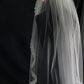 Veil 130lace a: Fingertip lace edge ivory/dark ivory