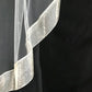 Veil 121: Organza ribbon 1.5" edge veil fingertip length 1 and 2 tier