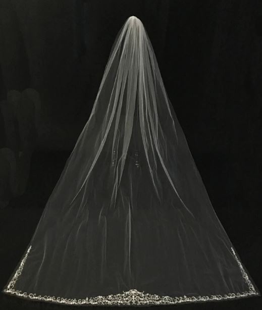 Veil V703: Rivini Beaded Cathedral veil