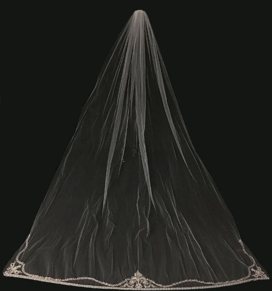 Veil V714: Rivini Beaded Cathedral veil