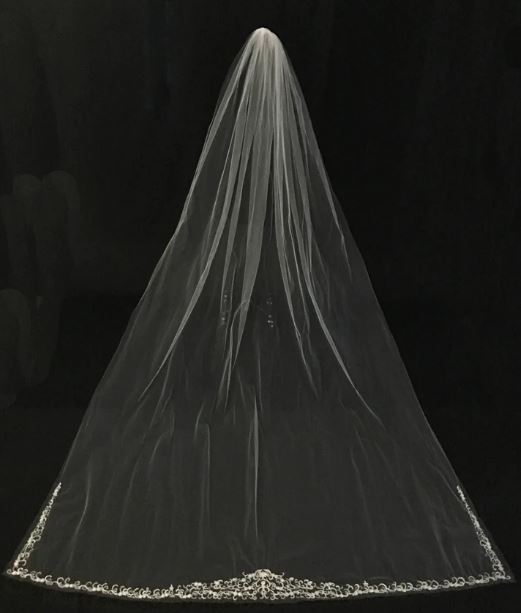 Veil V717: Rivini Beaded Cathedral veil