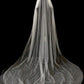 Veil 500a: Vera Wang chapel cut edge veil on headband in Ivory