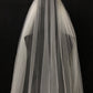 Veil 500a: Vera Wang chapel cut edge veil on headband in Ivory