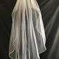 Veil 110: Rattail edge veil fingertip length 1 tier