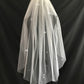Veil 100e: Cut edge fingertip veil 1 tier with scattered Swarovski crystals